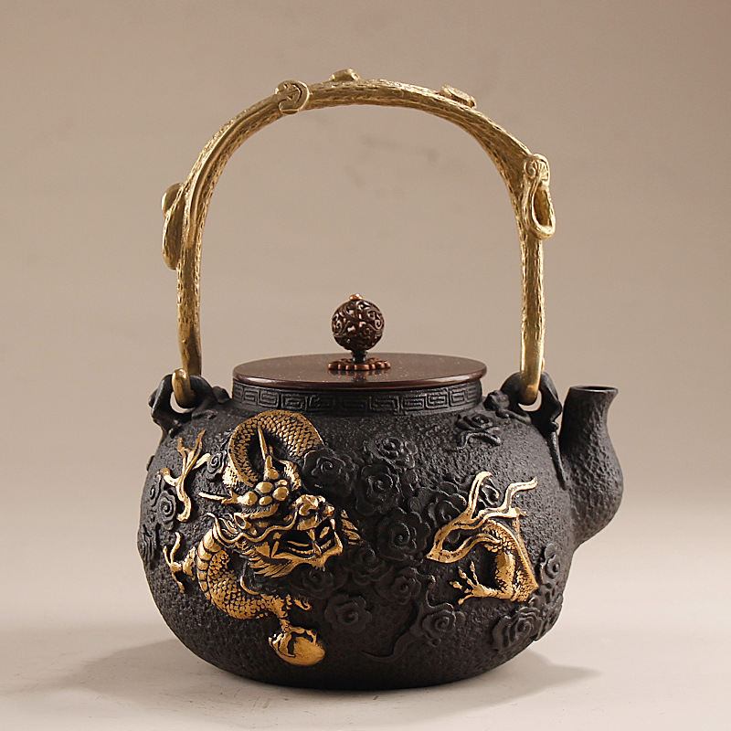 Cast Iron Corn - 1.2L 무늬가 있는 주철 물주전자/공푸 차