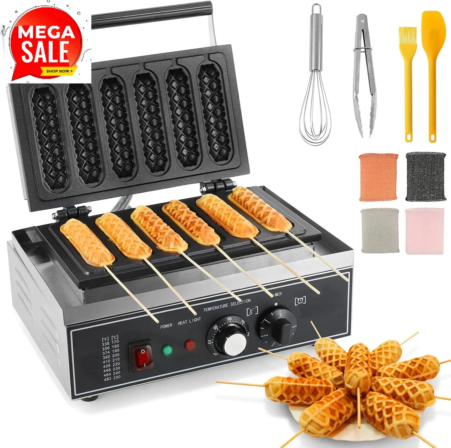 6개입 콘도그 메이커, 1550W 상업용 와플 스틱 메 - Corn Dog Stick 리뷰 및 가격